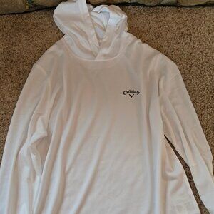 NEW Callaway Mens Texture Coastal Hoodie White - Medium